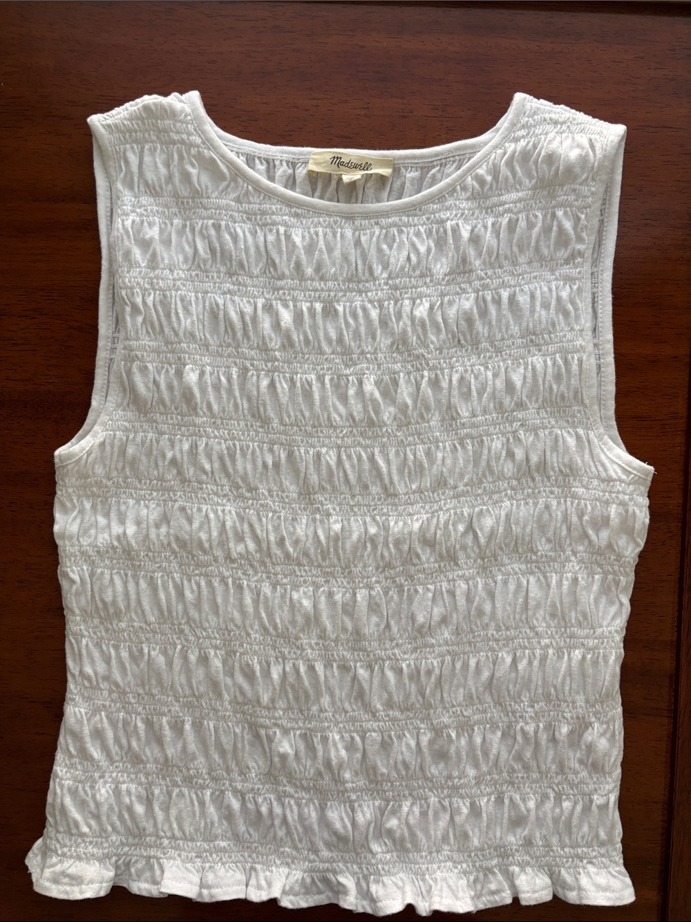 Madewell Smocked Boatneck Tank Top XS